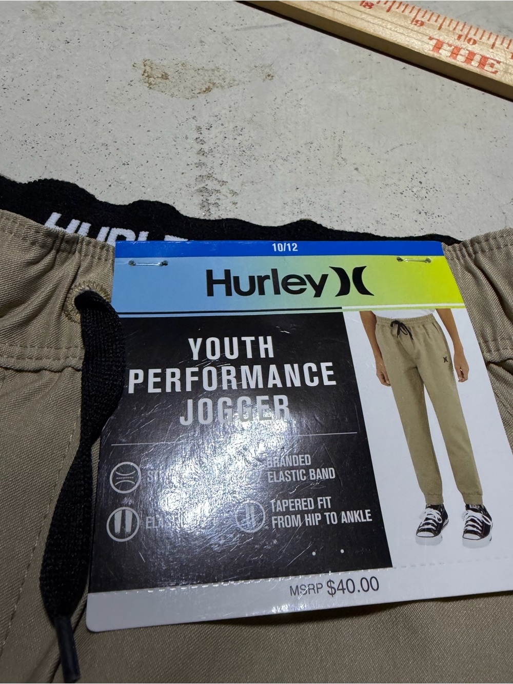 Hurley NWT youth performance jogger khaki 10/12 MSRP$40 - Picture 8 of 8